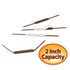 Brown Smead self-adhesive fasteners with a 2-inch capacity, showing protective backing partially removed and a 2 Inch Capacity label - Item 68220