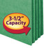 Smead File Pockets, Straight-Cut Tab, 3-1/2" Expansion, Letter Size, Green, 25/Box