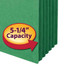 Smead File Pockets, Straight-Cut Tab, 5-1/4" Expansion, Letter Size, Green, 10/Box