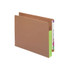 Smead End Tab File Pockets, Extra Wide Letter Size, 3-1/2" Expansion, Redrope with Green Gusset, 10/Box