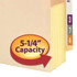 Smead End Tab File Pockets, Letter Size, 5-1/4" Expansion, Manilla Gusset, Reinforced Straight-Cut Tab, 10/Box