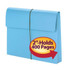 Smead Expanding File Wallet, 2" Expansion, Protective Flap and Cord Closure, Letter Size, Blue, 10/Box
