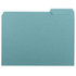 Smead Interior File Folders, 1/3-Cut Tab, Letter Size, Aqua, 100/Box