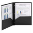 Smead Poly Two-Pocket Folder, Tang Fastener, Letter, Black (87725)