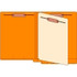 Classification Folders, End Tab, Letter Size, 3/4" Exp, 4 Fasteners, 1 Divider, 14pt Orange, 25/Bx