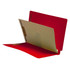 End Tab Classification Folders, 1 Divider, Letter Size, Red, 25/Box
