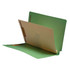 End Tab Classification Folders, 1 Divider, Letter Size, Green, 25/Box
