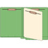 Classification Folders, End Tab, Letter Size, 3/4" Exp, 4 Fasteners, 1 Divider, 11pt Green, 25/Bx
