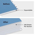 Expandable design of Smead 89282 Desk Sorter showing before and after