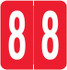 VRE/GBS 8860-Series Numeric Labels, Yellow, Number 8, Red, 500 Labels per Roll