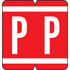 GBS Alpha Labels, 8850-Series, 1 5/16 H x 1 1/4 W, Letter P, Red, 550/Roll, 91336