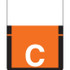 Tab Products Alpha Labels, 1307-Series, 1 H x 3/4 W, Letter C, Dk Orange, 500/Roll (A1307-C-T3)