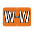 Barkley Alpha Labels, ACPM-Series, 1 H x 1 1/2 W, Letter W, Dk Orange, 500/Roll