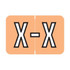 Barkley Alpha Labels, ACPM-Series, 1 H x 1 1/2 W, Letter X, Tan, 500/Roll