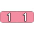 Barkley Numeric Labels, NBAM, 1/2 H x 1 1/2 W, Number 1, Pink, 500/RL (BANM-1)