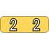 Barkley Numeric Labels, NBAM, 1/2 H x 1 1/2 W, Number 2, Yellow, 500/RL (BANM-2)