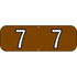 Barkley Numeric Labels, NBAM, 1 1/2 x 1/2, Number 7, Brown, 500/RL (BANM-7)