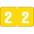 Digi Color Alternate Numeric Label, 1-5/8W x 15/16H,  Number 2, Yellow, 250/RL, DXNM-2
