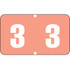 Digi Color Alternate Numeric Label, 1-5/8W x 15/16H,  Number 3, Pink, 250/RL, DXNM-3