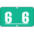 Digi Color Alternate Numeric Label, 1-5/8W x 15/16H,  Number 6, Turquoise, 250/RL, DXNM-6