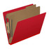 End Tab Pressboard Classification Folders, 2 Dividers, Letter Size, Deep Red, 10/Box