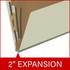 End Tab Pressboard Classification Folders, Letter Size, 2 Dividers, Gray/Green, 10/Box