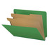 End Tab Classification Folders, 2 Dividers, Letter Size, Type III Pressboard, Moss Green 10/Box (DV-S42-26-3MGN)