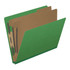 End Tab Pressboard Classification Folders, 2 Dividers, Letter Size, Moss Green, 10/Box