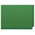 End Tab Pressboard Classification Folders, 2 Dividers, Letter Size, Moss Green, 10/Box
