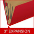 End Tab Pressboard Classification Folders, 3 Dividers, Letter Size, Type III Deep Red, 10 per Box