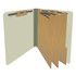 End Tab Pressboard Classification Folders, 3 Dividers, Letter Size, Type III Gray/Green, 10 per Box
