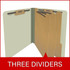 End Tab Pressboard Classification Folders, 3 Dividers, Letter Size, Type III Gray/Green, 10 per Box