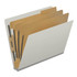 End Tab Pressboard Classification Folders, 3 Dividers, Letter Size, Type III Gray, 10 per Box