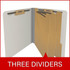 End Tab Pressboard Classification Folders, 3 Dividers, Letter Size, Type III Gray, 10 per Box