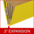 End Tab Pressboard Classification Folders, 3 Dividers, Letter Size, Type III Yellow, 10 per Box