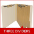 End Tab Classification Folders, 3 Dividers, Letter Size, 18pt Manila, 10/Box