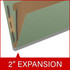 End Tab Pressboard Classification Folders, 1 Divider, Legal Size, Green, 10/Box