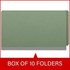End Tab Pressboard Classification Folders, 1 Divider, Legal Size, Green, 10/Box