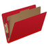 End Tab Pressboard Classification Folders, 1 Divider, Legal Size, Deep Red, 10/Box