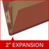 End Tab Pressboard Classification Folders, 1 Divider, Legal Size, Red, 10/Box