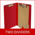 End Tab Pressboard Classification Folders, 2 Dividers, Legal Size, Type III Deep Red, 10 per Box