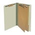 End Tab Pressboard Classification Folders, 2 Dividers, Legal Size, Type III Gray/Green, 10 per Box