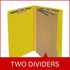 End Tab Pressboard Classification Folders, 2 Dividers, Legal Size, Type III Yellow, 10 per Box