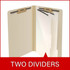 End Tab Classification Folders, 2 Dividers, Legal Size, Manila, 10 per Box