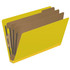 End Tab Pressboard Classification Folders, 3 Dividers, Legal Size, Type III Yellow, 10 per Box