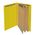 End Tab Pressboard Classification Folders, 3 Dividers, Legal Size, Type III Yellow, 10 per Box