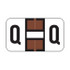 Jeter Alpha Labels, 2800-Series, 15/16 H x 1 5/8 W, Letter Q, Brown, 500/Roll, JEAM-Q