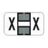 Jeter Alpha Labels, 2800-Series, 15/16 H x 1 5/8 W, Letter X, Gray, 500/Roll, JEAM-X