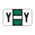 Jeter Alpha Labels, 2800-Series, 15/16 H x 1 5/8 W, Letter Y, Green, 500/Roll, JEAM-Y