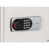 Close-up view of the digital keypad lock on the off-white Phoenix Digital Fireproof Safe, 1.3 cu ft, 1-Hour Rated, Compact Home and Office Safe